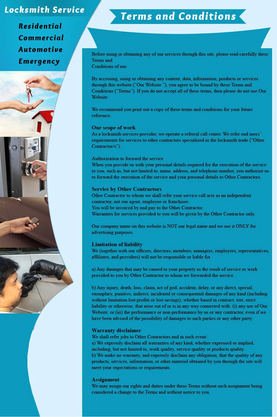 Huntington Beach Locksmiths Huntington Beach, CA 714-230-6289 - TermsAndCondition-1